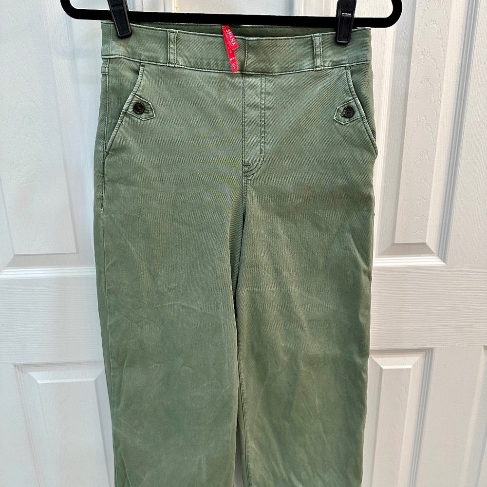 Spanx Pull-On Stretch Twill Wide Leg Cropped Pants